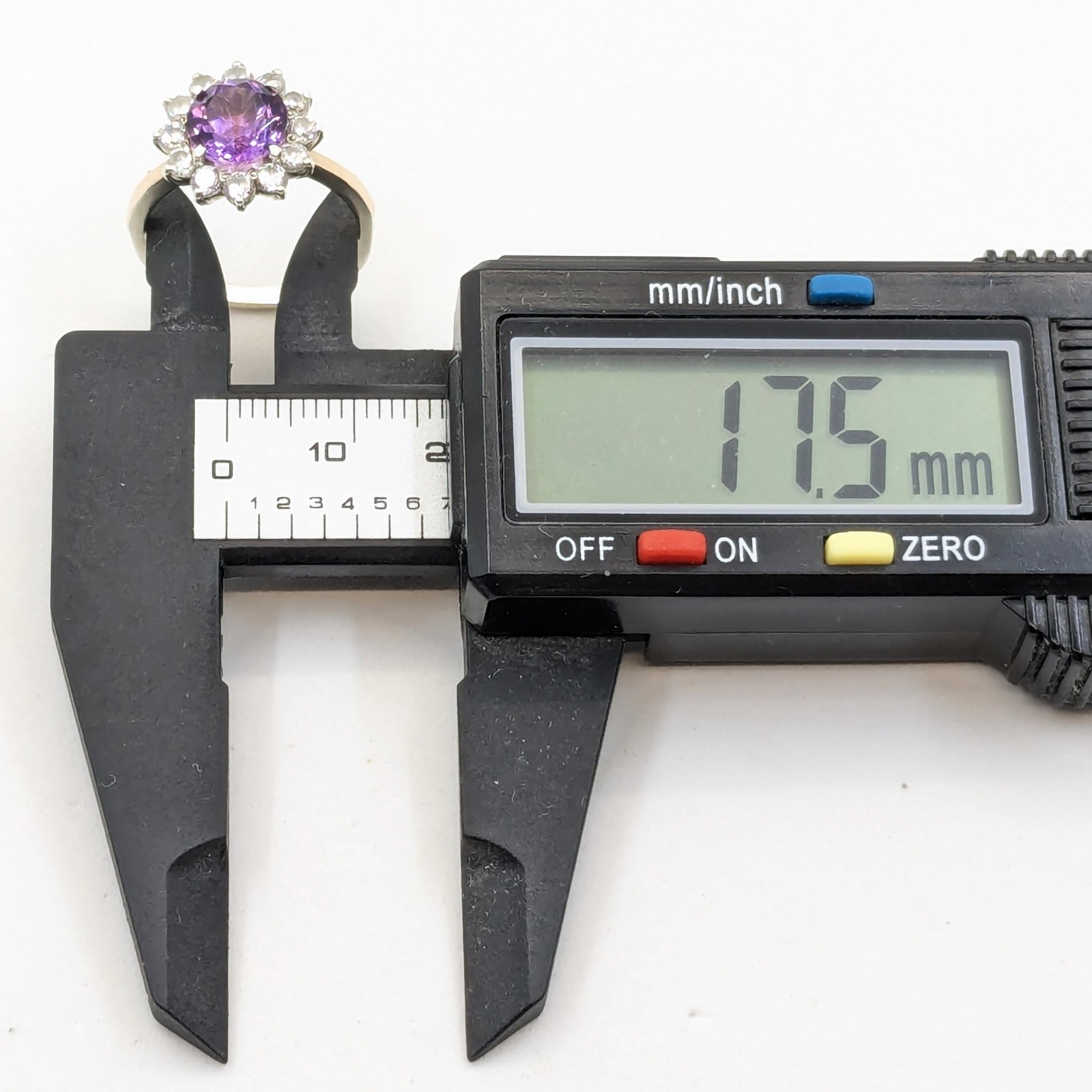 Vintage Luxury RING Silver 925 with Bright Amethyst -size: 7.5US (17.5mm) | #110