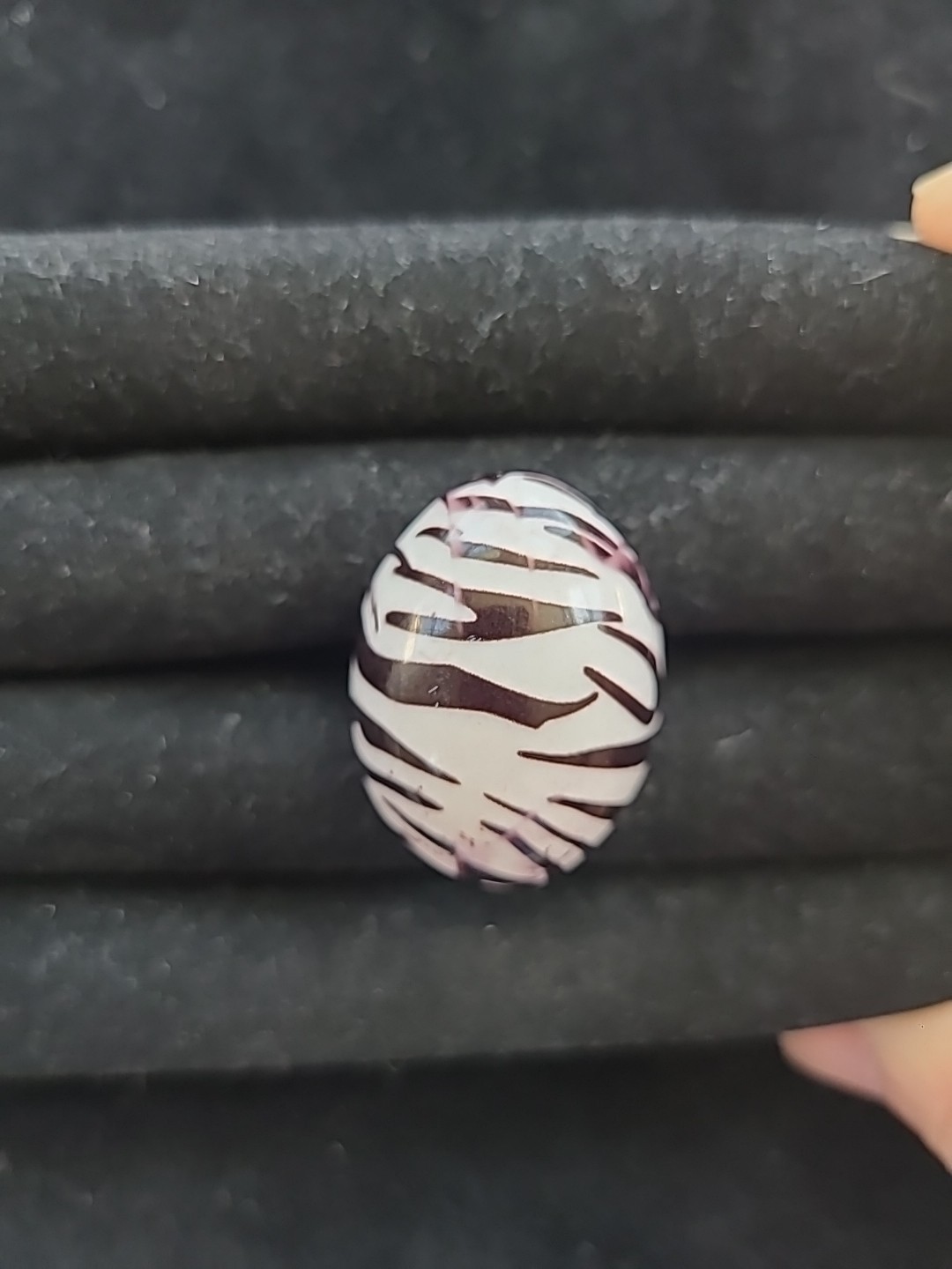 Zebra Print Acrylic Ring Chunky Dome Cocktail Statement Resin Plastic Size 7