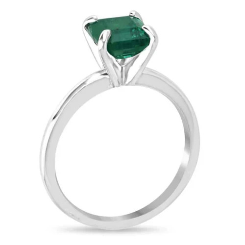 3.10 Ct Natural Emerald Art Deco Vintage Engagement Ring 925 Sterling Silver