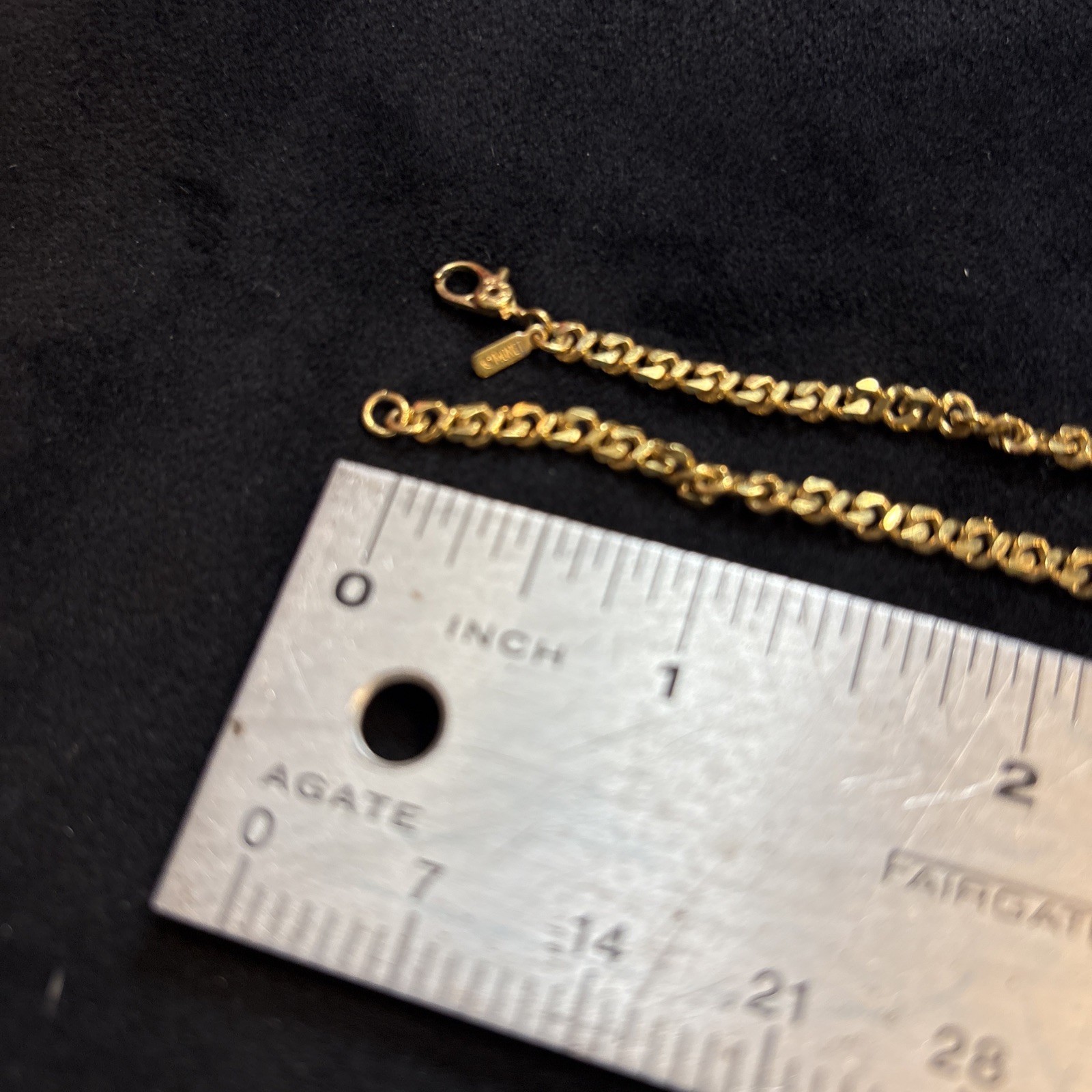 Monet Gold Tone Chain 35” Necklace Signed Very Good Used Free Ship