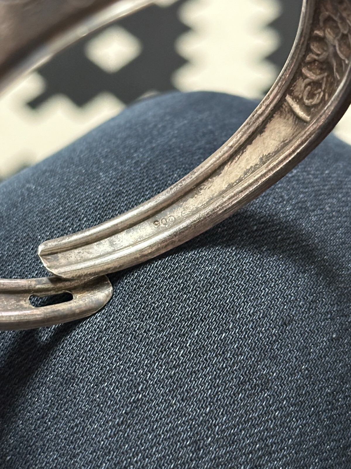 Vintage 900 sterling silver floral bracelet elegant European women’s jewelry