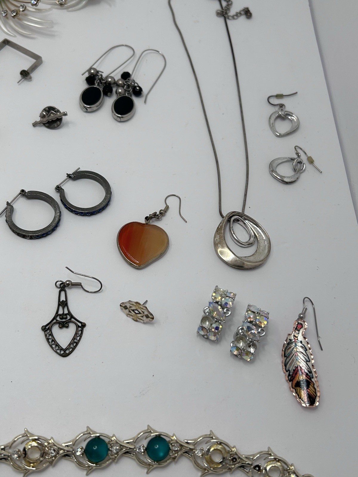 Vtg Modern Estate & Costume Jewelry Lot Mixed Materials Some Mismatch 63 Pc