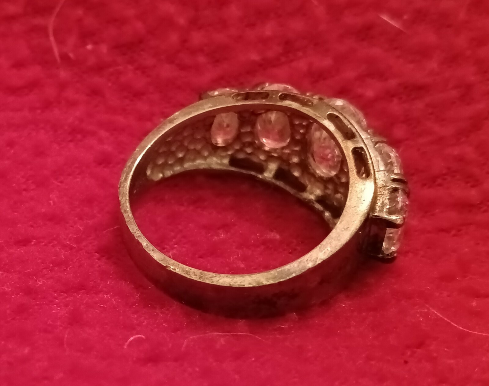 Sterling White Stones Ring Vintage – The Franklin Mint – Great shine
