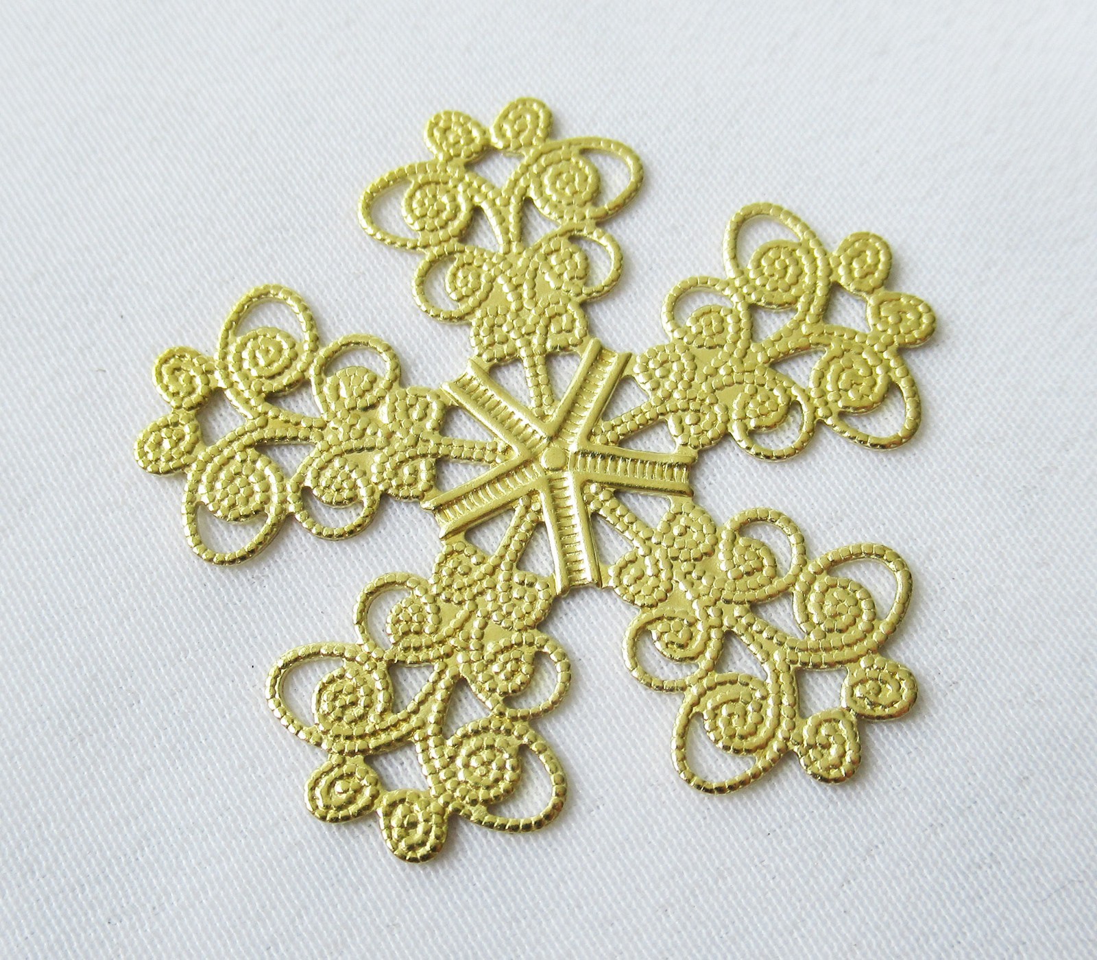 40pcs Pentagon Stampings 34mm Brass Filigree Finding for DIY Crafts Design