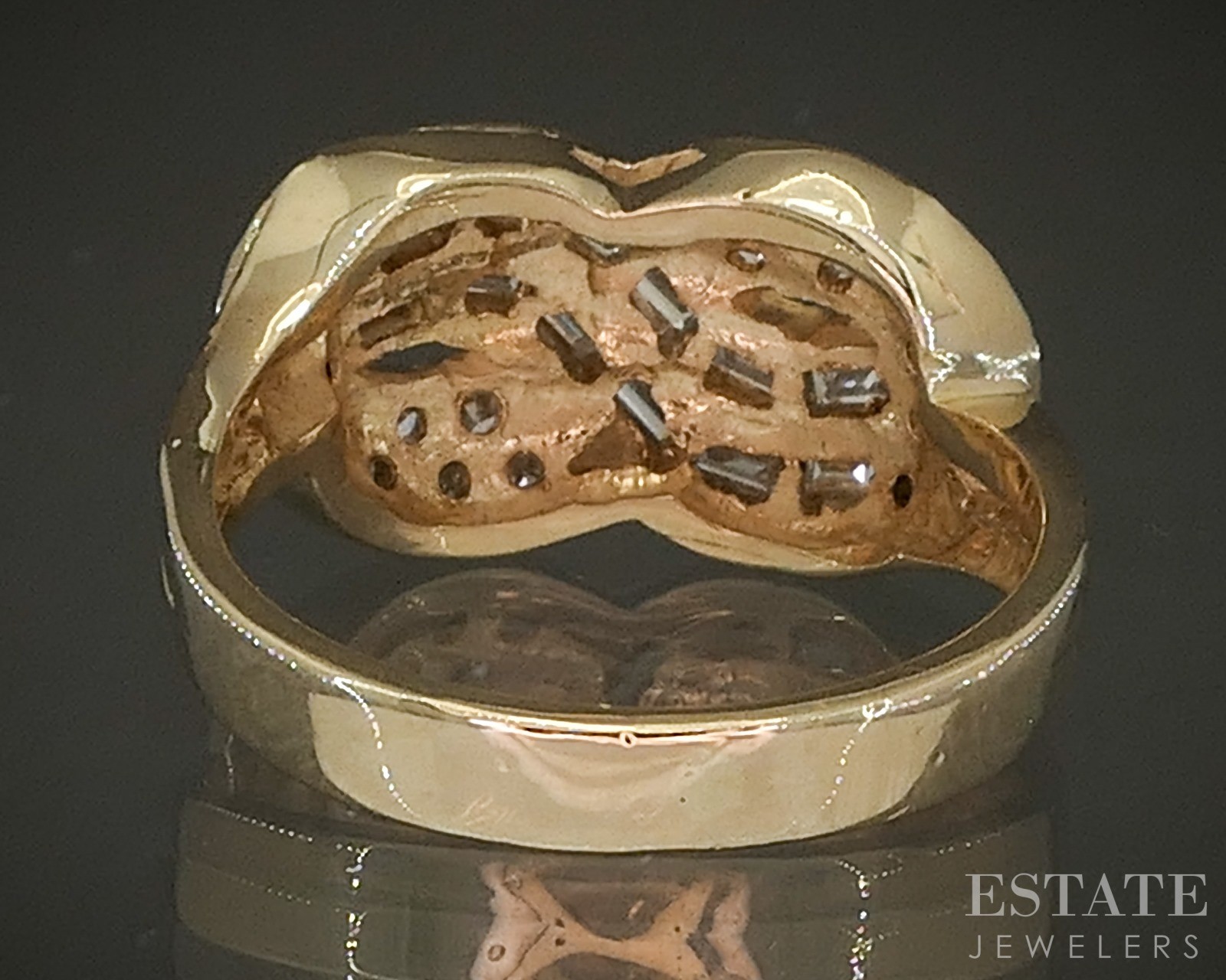 Vintage 14k Yellow Gold Natural .35ctw Diamond Ladies Infinity Band 5.1g p24361