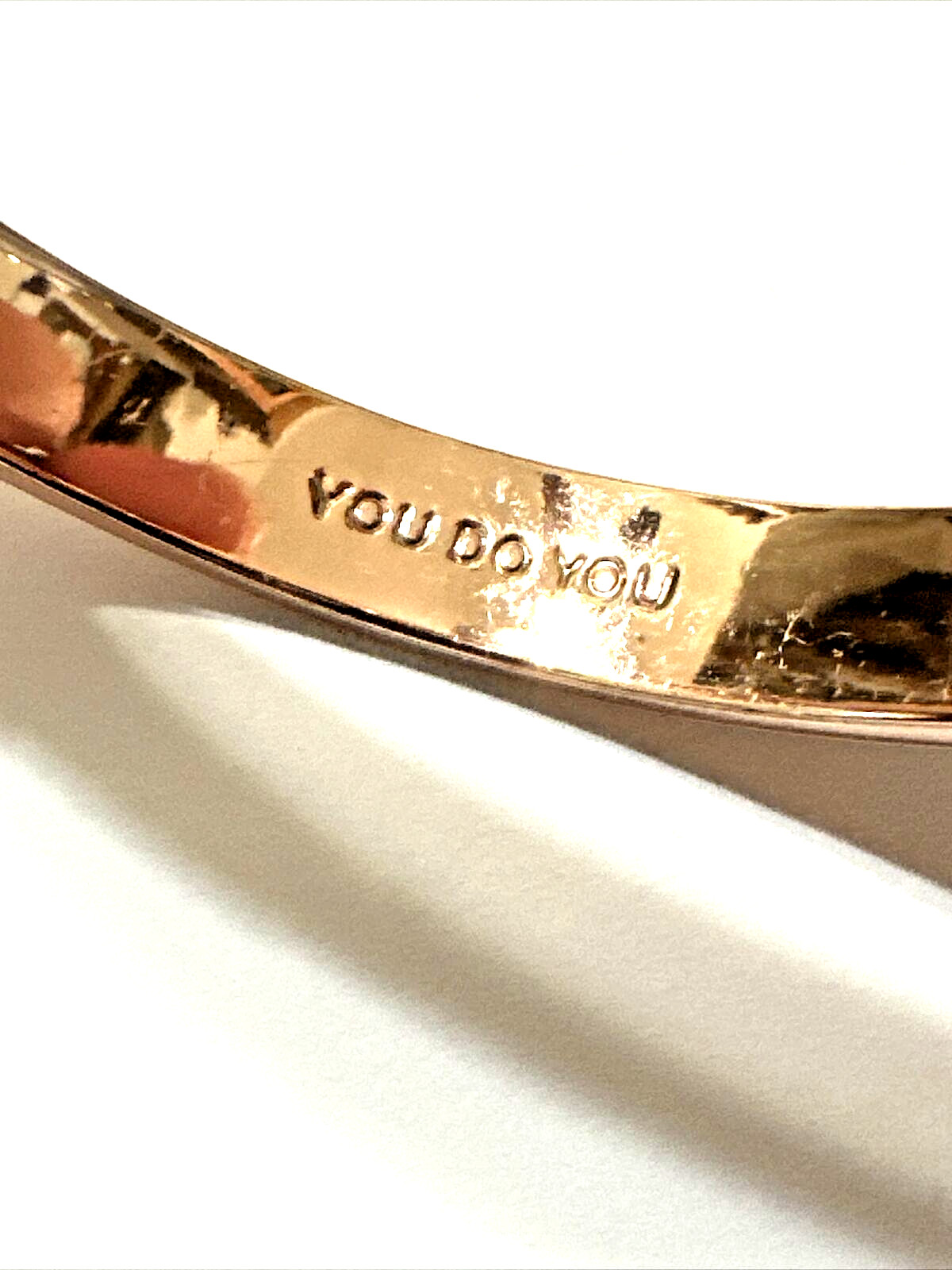 Stella & Dot YOU DO YOU Bangle Bracelet Gold Tone Inspirational Hinged 7″ Signed