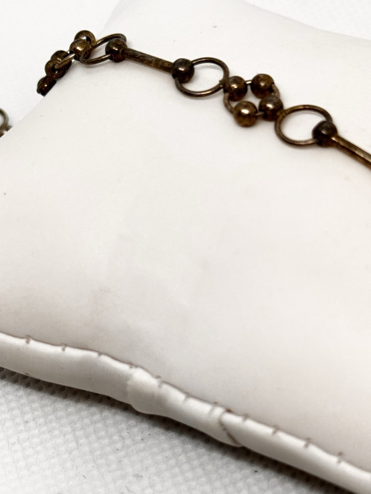 Vintage Sterling Silver Bead & Bar Link Bracelet 8.5” 6.2g Handmade
