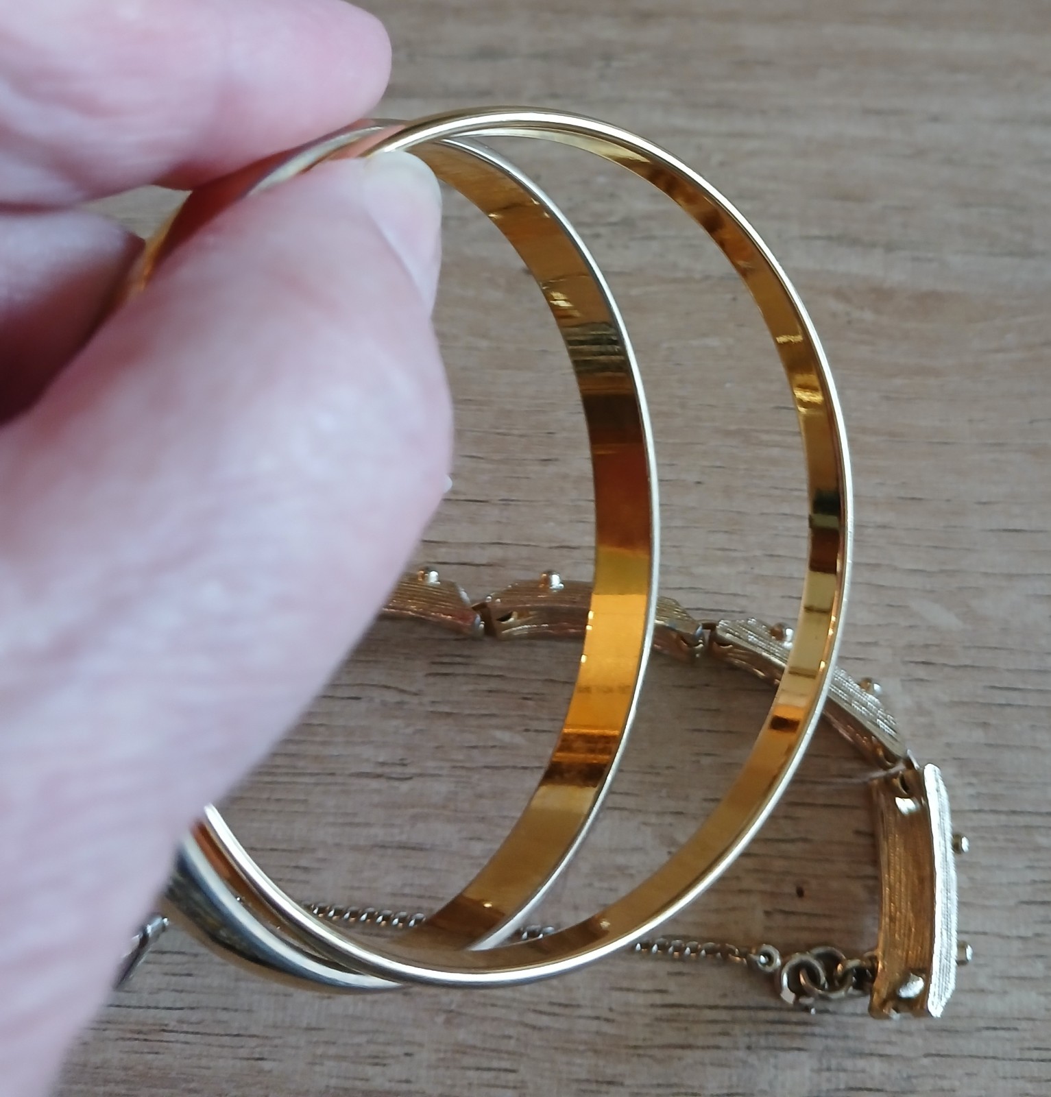 Lot 3 Vintage Bracelet MONET Gold Tone 7,5″