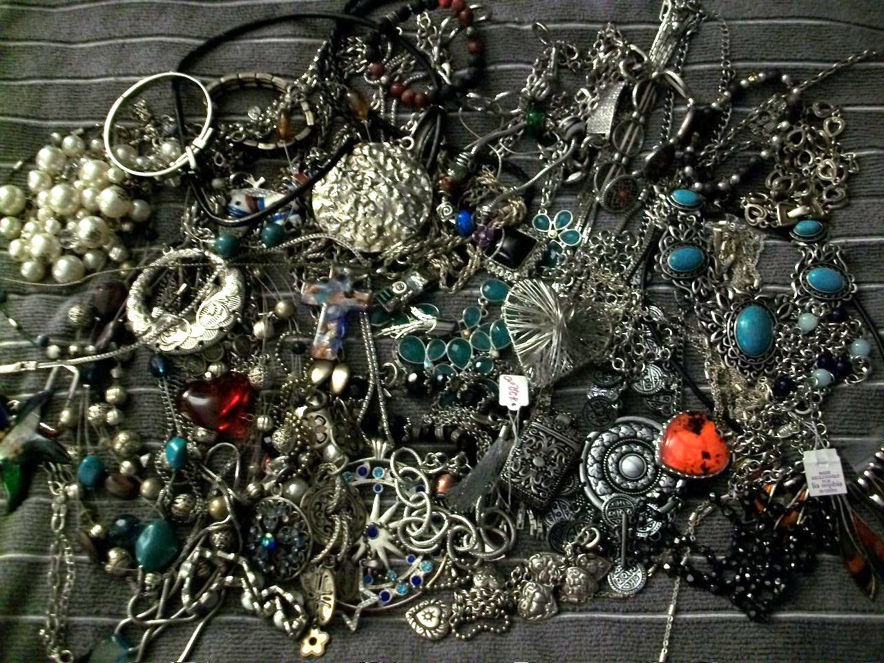 Vintag- Now Mystery Jewelry Bags – Mostly Silver Toned – All Wearable!