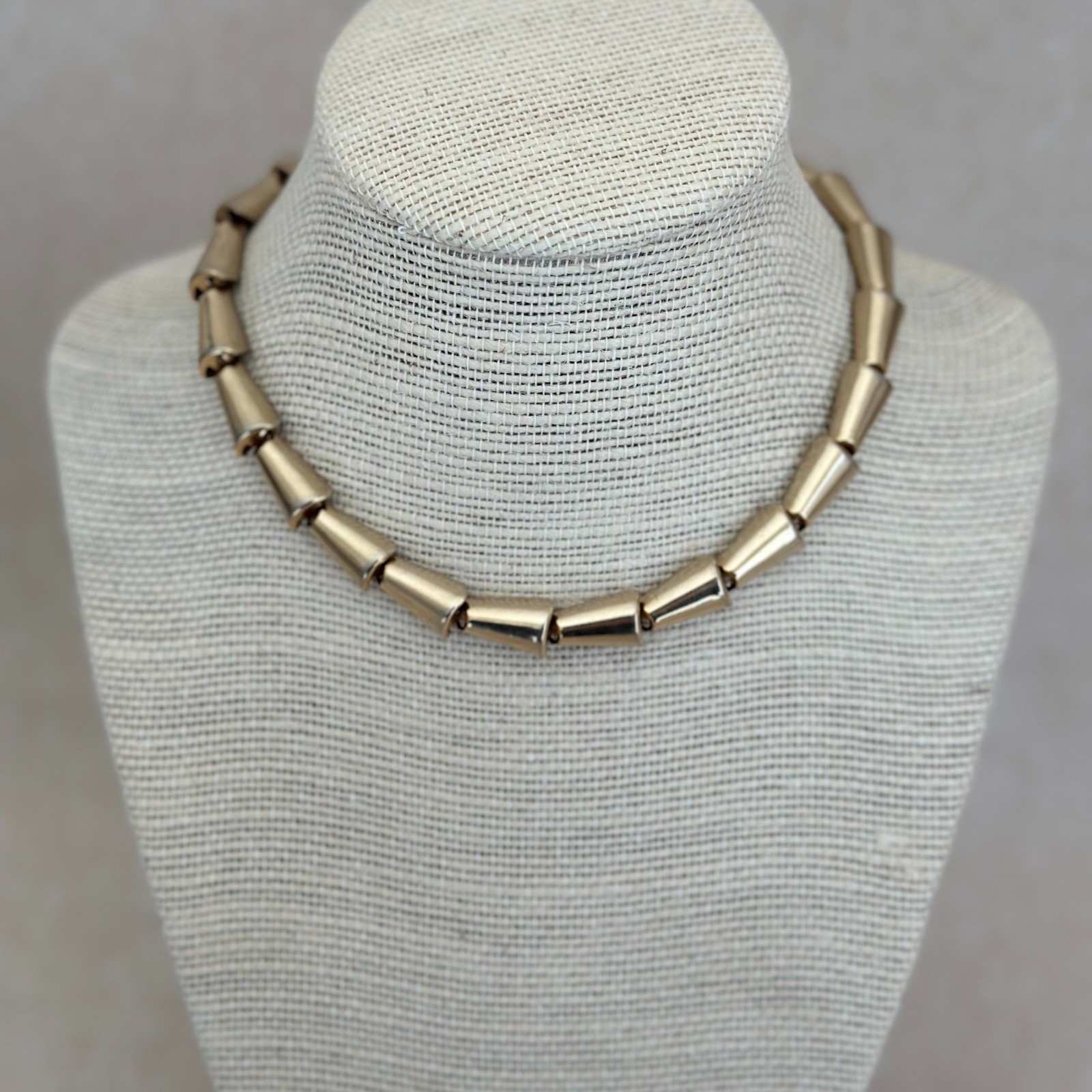 Vintage Coro Gold Tone Adjustable Choker Collar Necklace Mid-Century 1950s