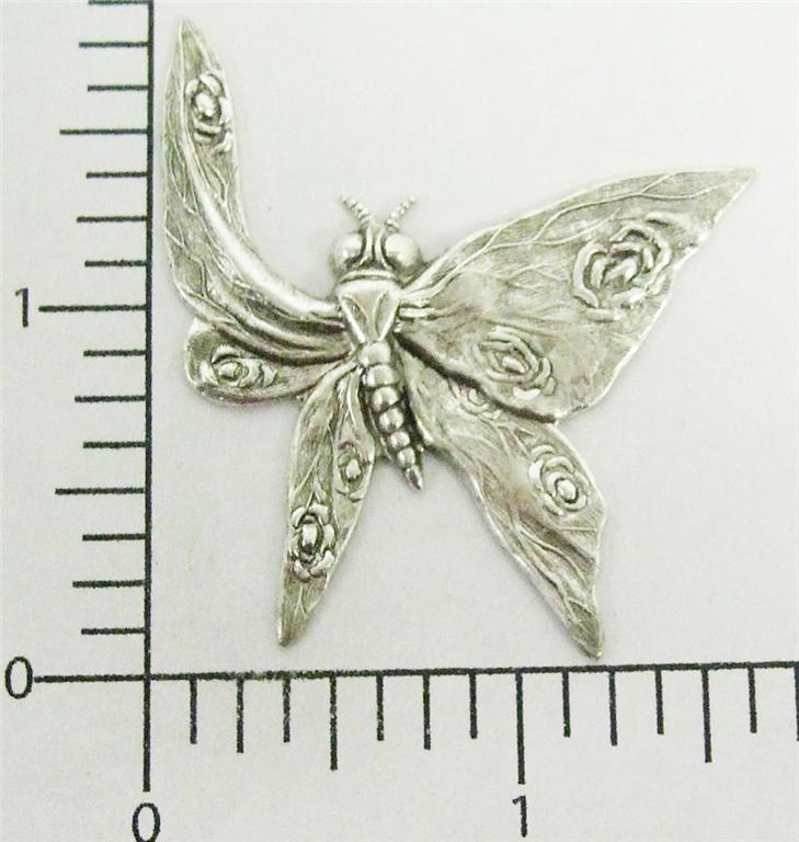 34634 Victorian Butterfly Jewelry Finding Silver Oxidized