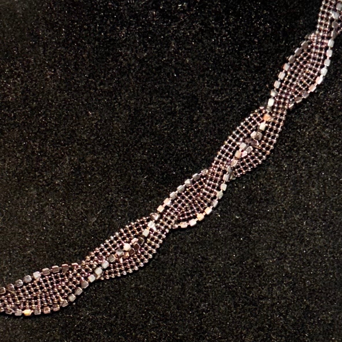 ALFANI necklace bracelet set silvery coppertone metal rhinestone vintage DAMAGE