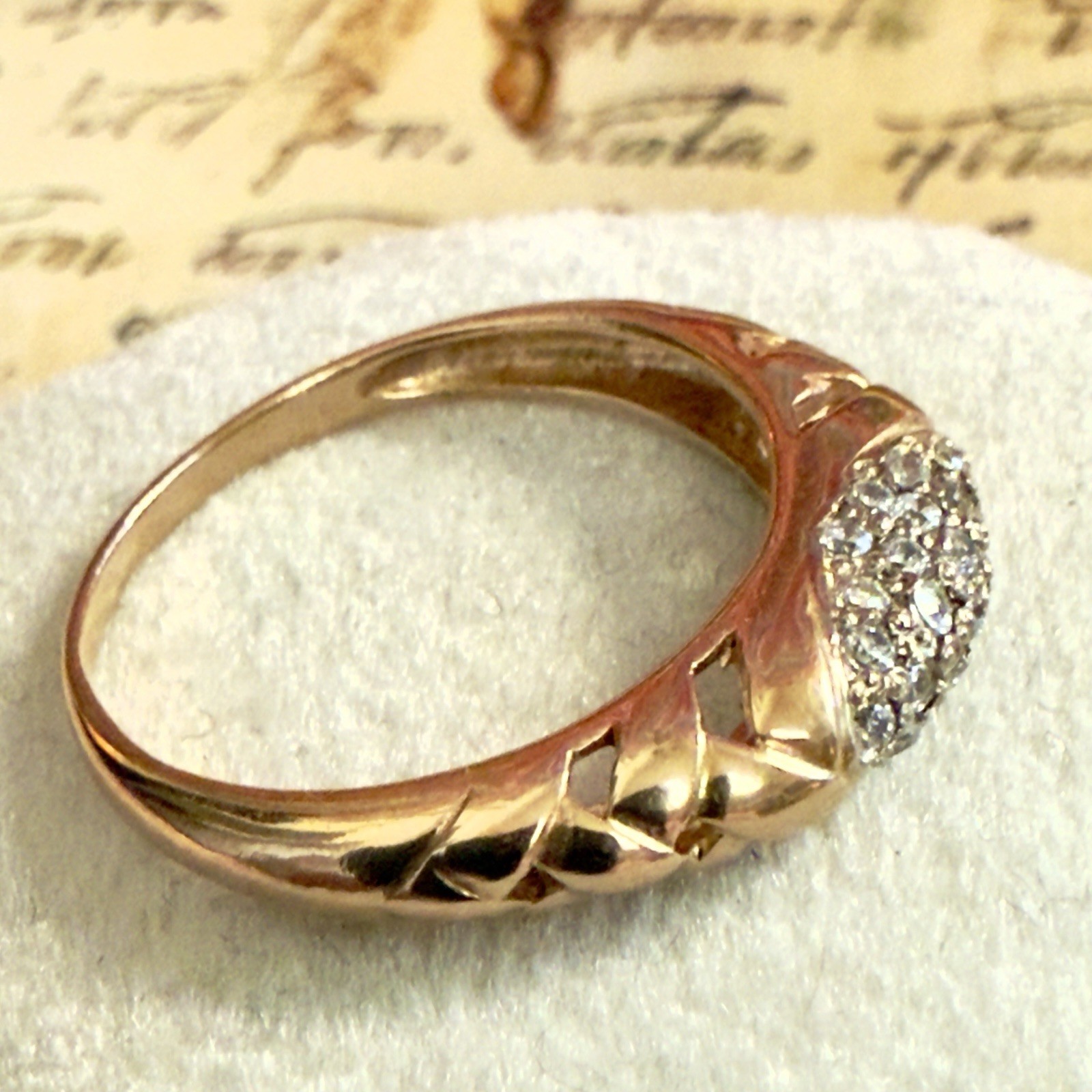 Size 7.25 – 14K 585 Gold Ring – Stunning Vintage East European – #1770
