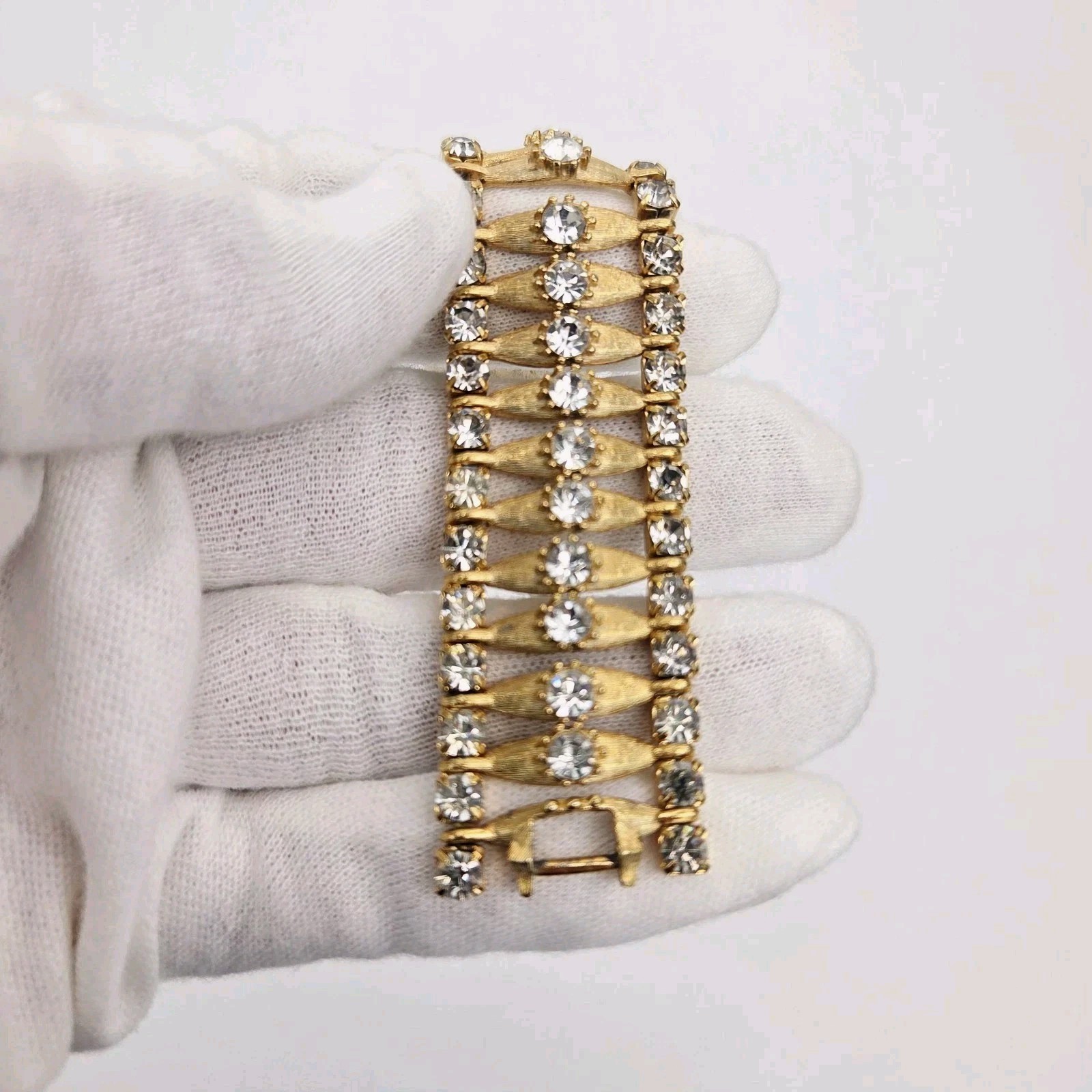 Vtg Parklane Parure Necklace Bracelet Clip-On Earrings Set Textured Gold Tone