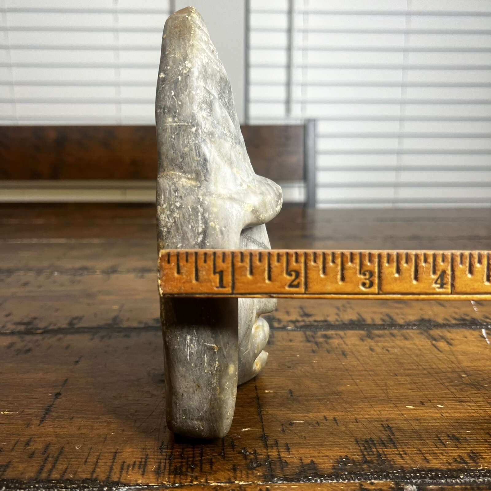 Gorgeous 2 Tone Grey Stone Heavy Warrior Spiritual Statue
