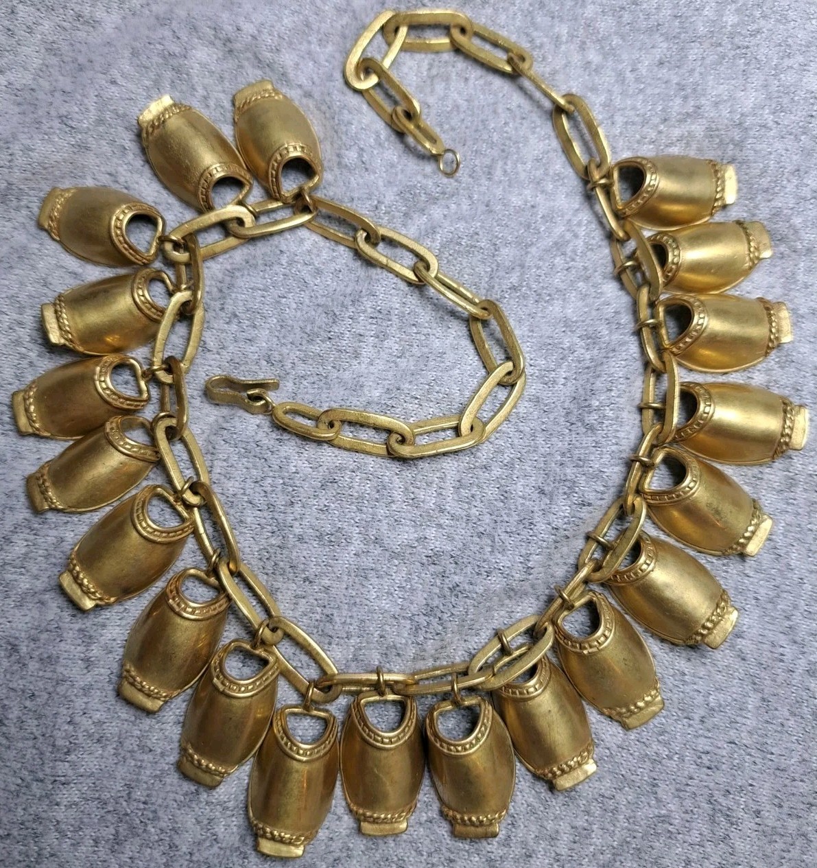 Vtg Kalevala Koru Nukkekääty Doll Chain Necklace 20 Charms Signed RC Rolled Gold