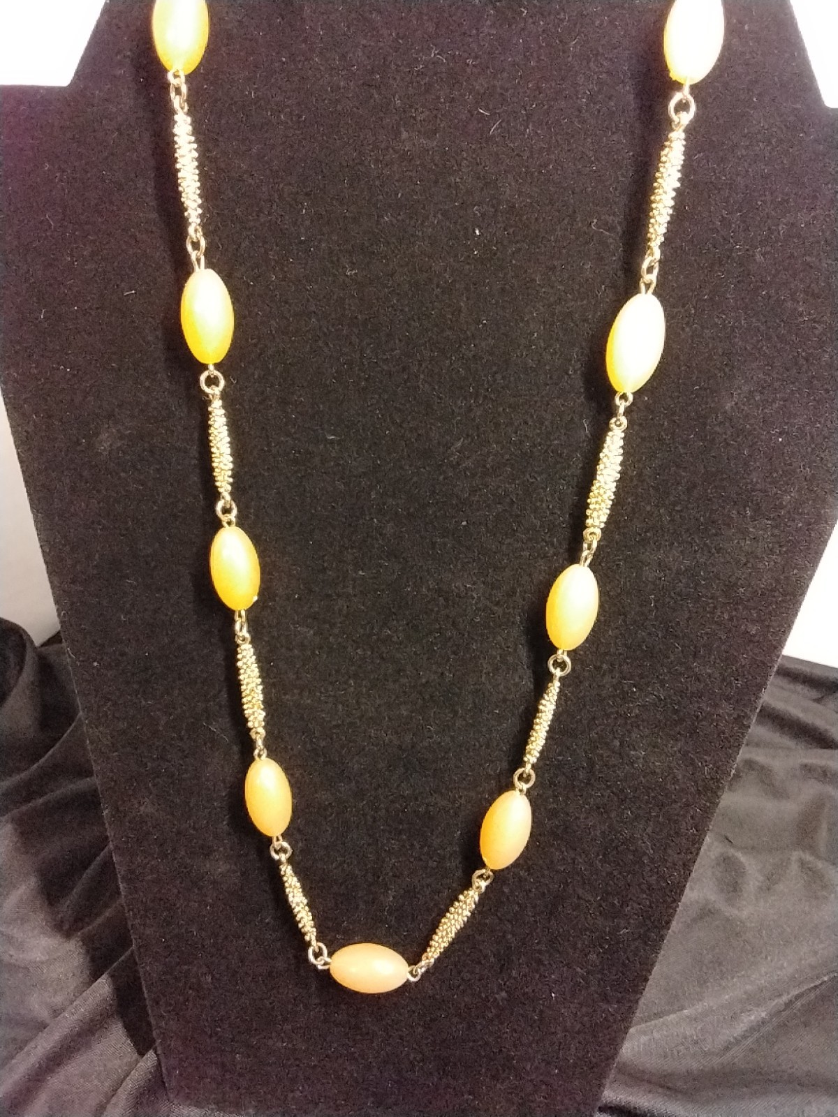 14″ Vintage Butterscotch Amber Beads & Gold Necklace for any occasion.