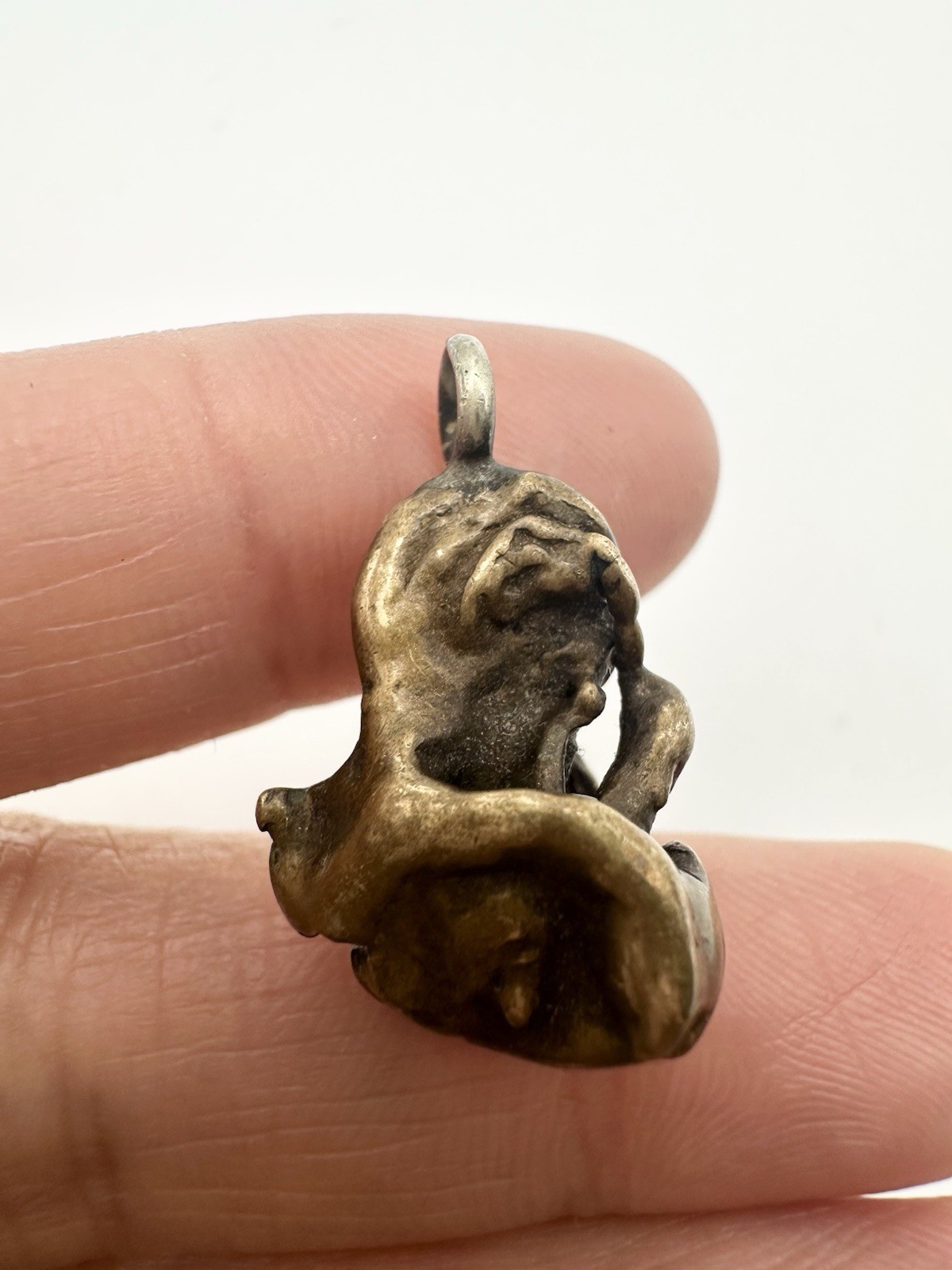 Vintage Handcrafted Bronze Abstract Nugget Pendant