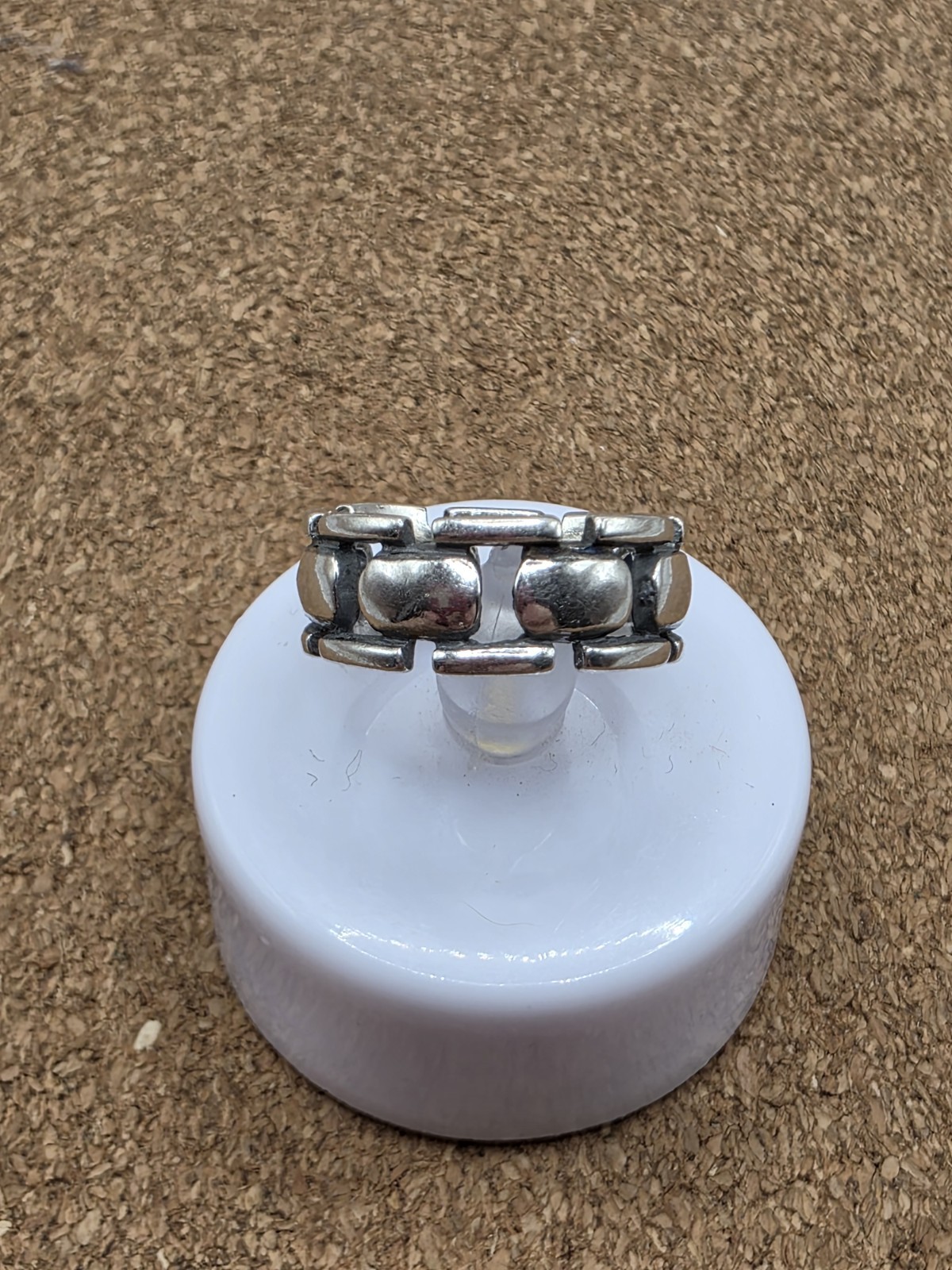Vintage Sterling Silver 925 Chain Link Style Band Ring Size 7