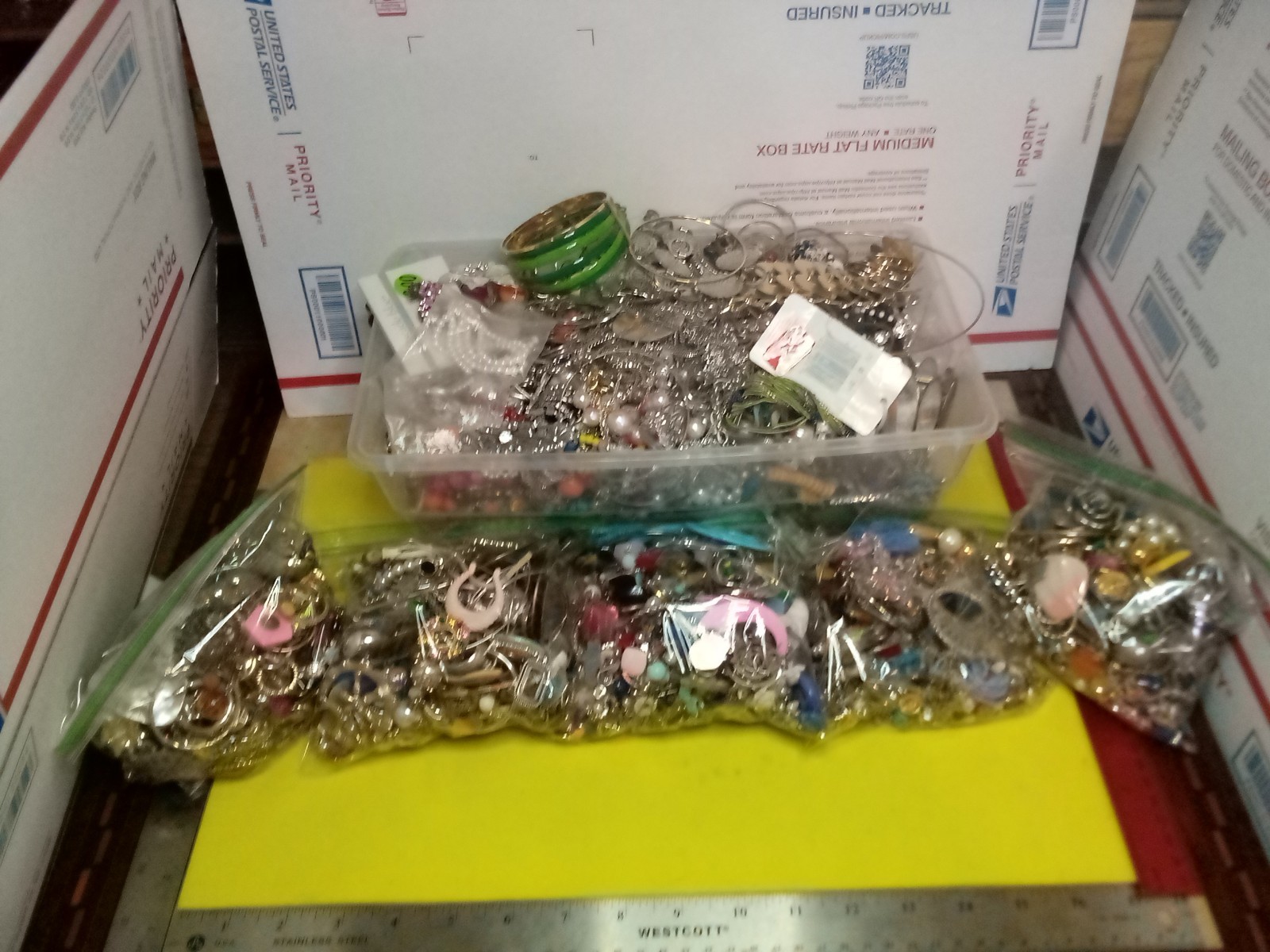 15#s Vintage Junk Drawer Scrap Jewelry Lot, All Kinds Of Stuff