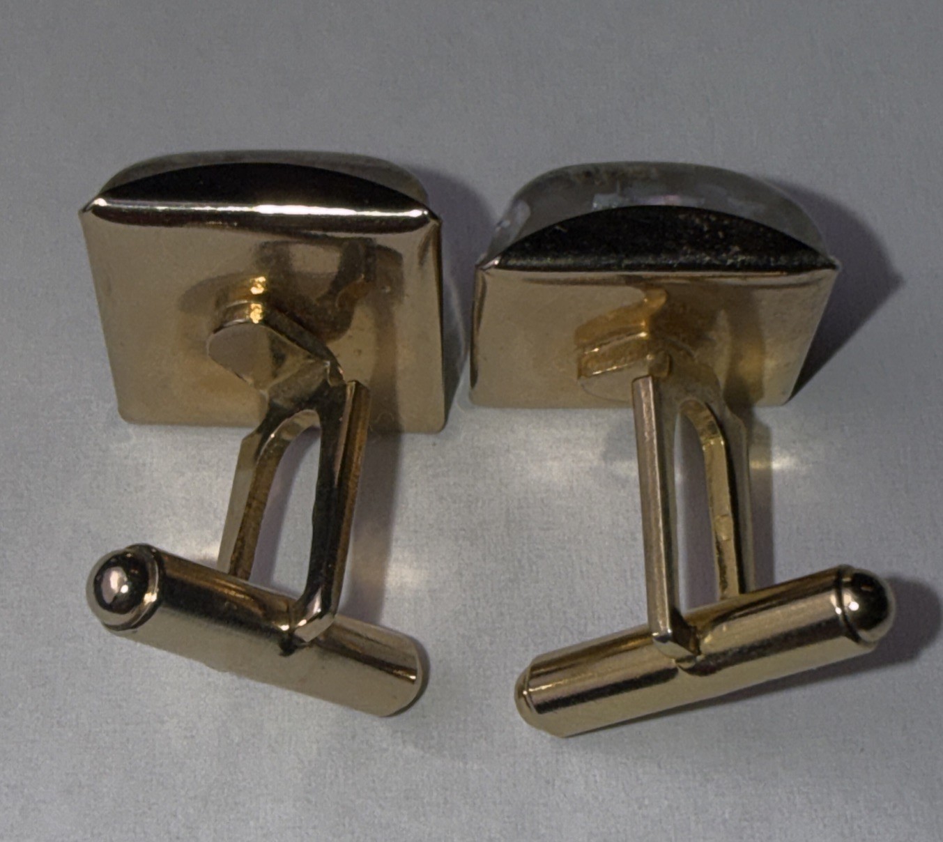 Rare 1960s Genuine Seahorse Confetti Lucite Domed Cuff Links-aquatic Sea Life