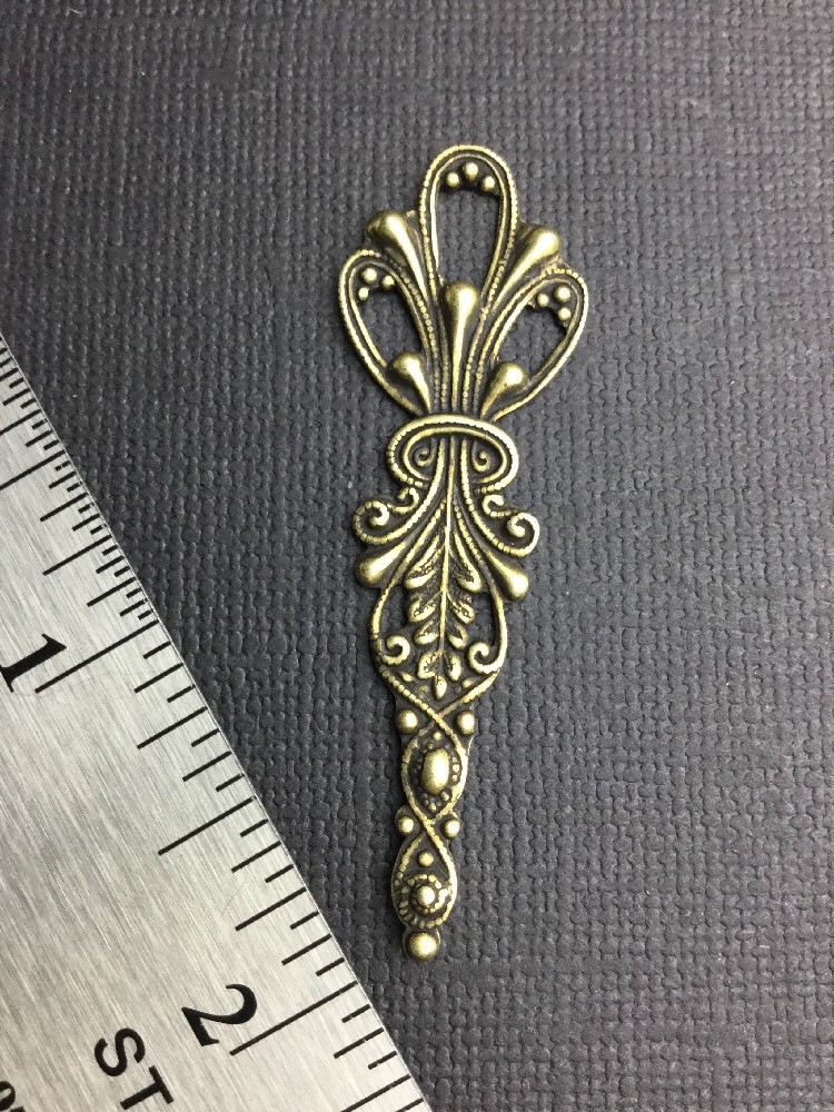 13183 Brass Oxidized Victorian Ornament Jewelry Finding