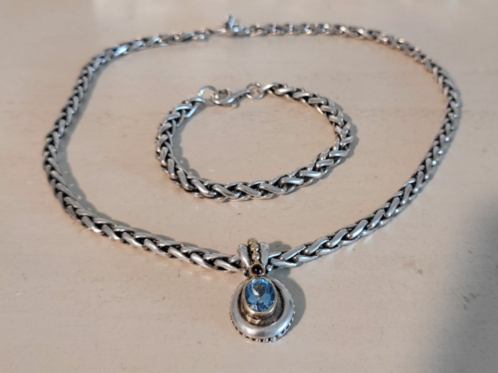 Vintage MSC 925 Sterling Silver Interwoven Link Bracelet 7.5″ L – 23.6 grams