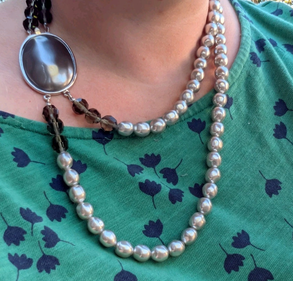 Vintage YSL Yves Saint Laurent Faux Baroque Pearl Necklace & Bracelet Set C46