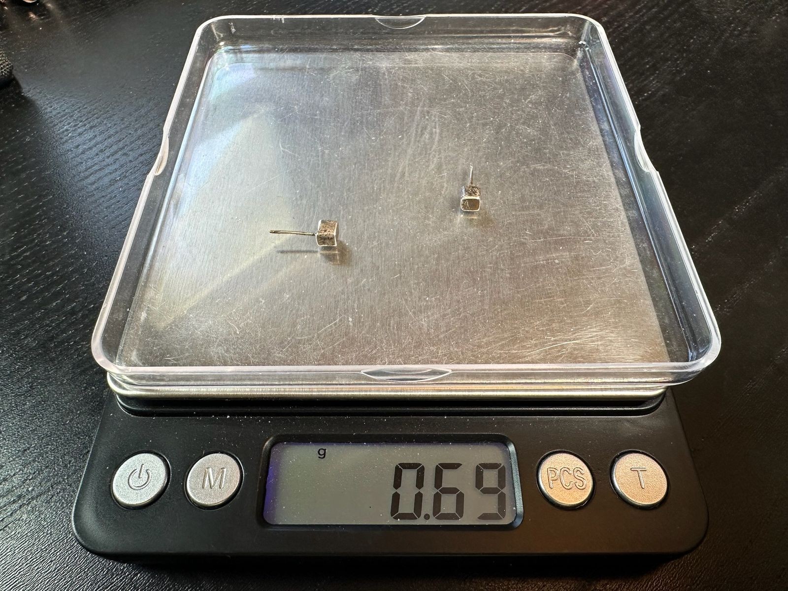 0.69g Vintage Sterling Silver 925 Small Square Stud Earrings Minimalist M