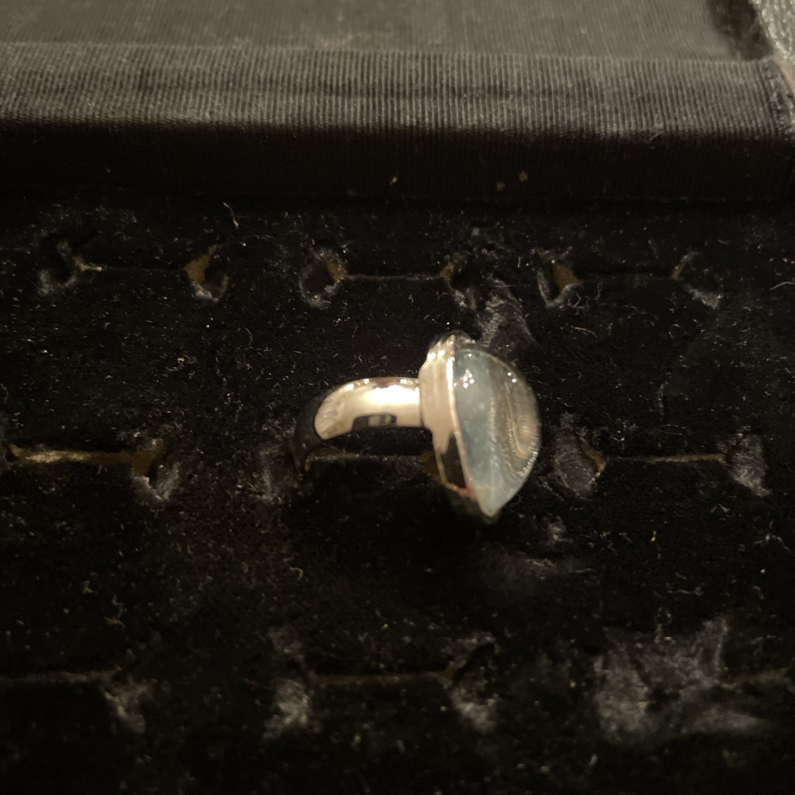 VTG Silver Plated 70s Mood Ring Sz 5