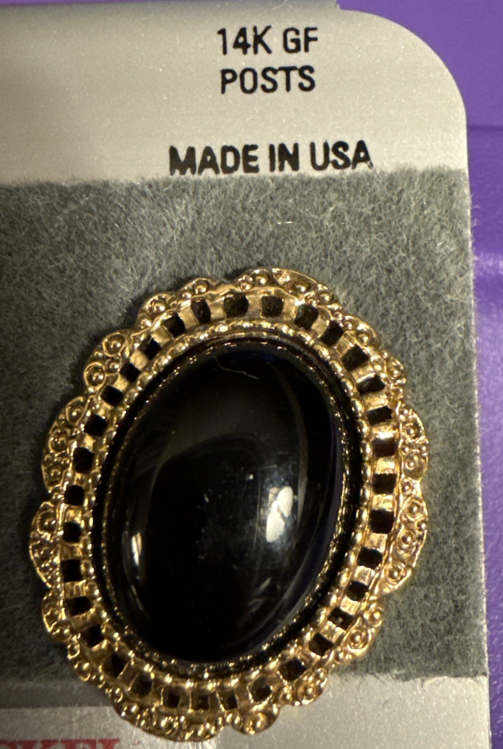 1928 Brand Nickel Free Gold Tone And Black Earrings 14k Gold Filled Posts 20728