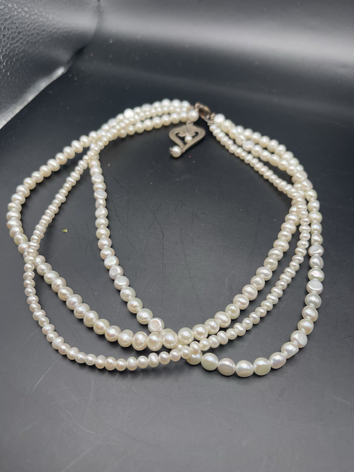 vintage three-strand freshwater pearl choker