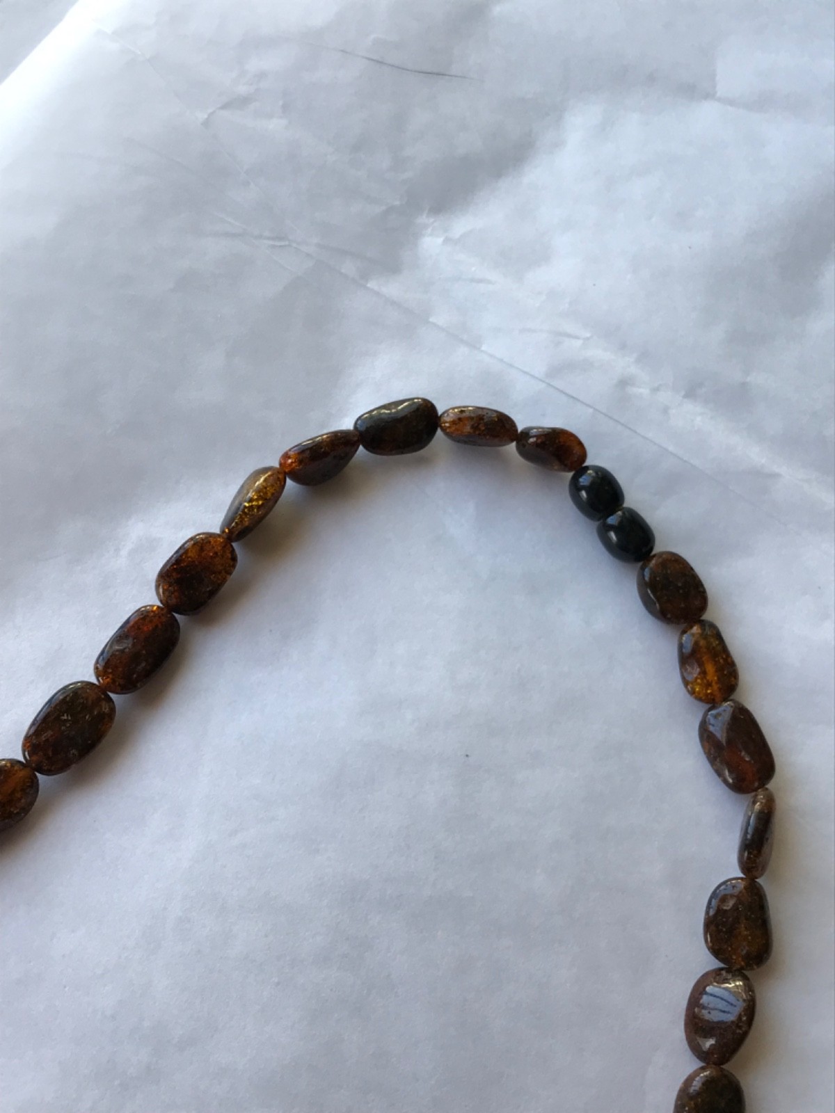Baltic amber flat collar panels necklace golden brown with many inclusions