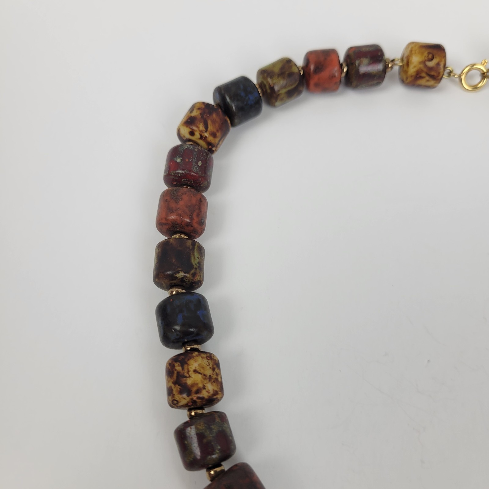 Vtg 60s~Scottish Style Almandine Garnet Beaded Necklace~Earthtones~18″