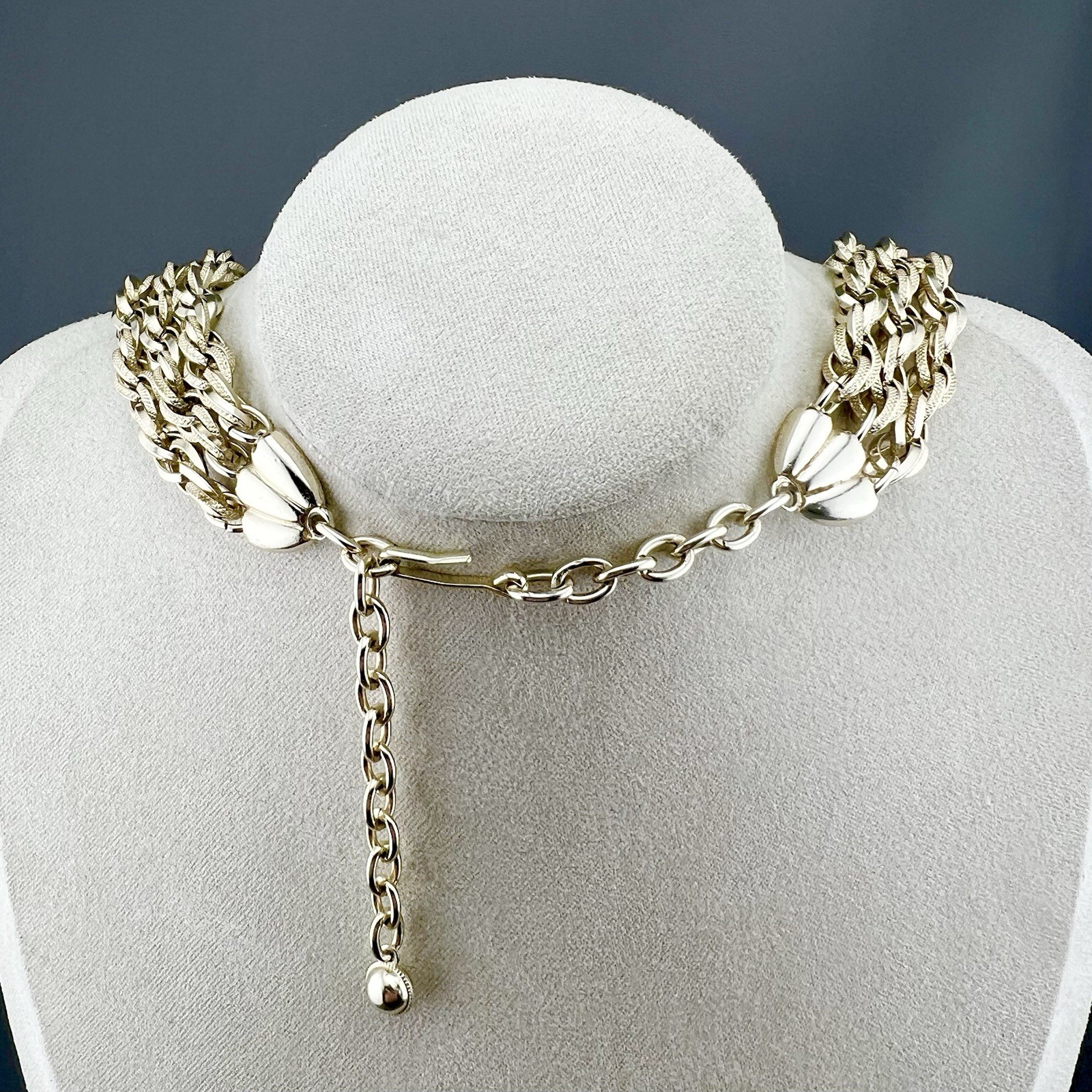 Vintage Layered Necklace Multi Strand Chunky Rope Gold Tone Signed W Germany 18”