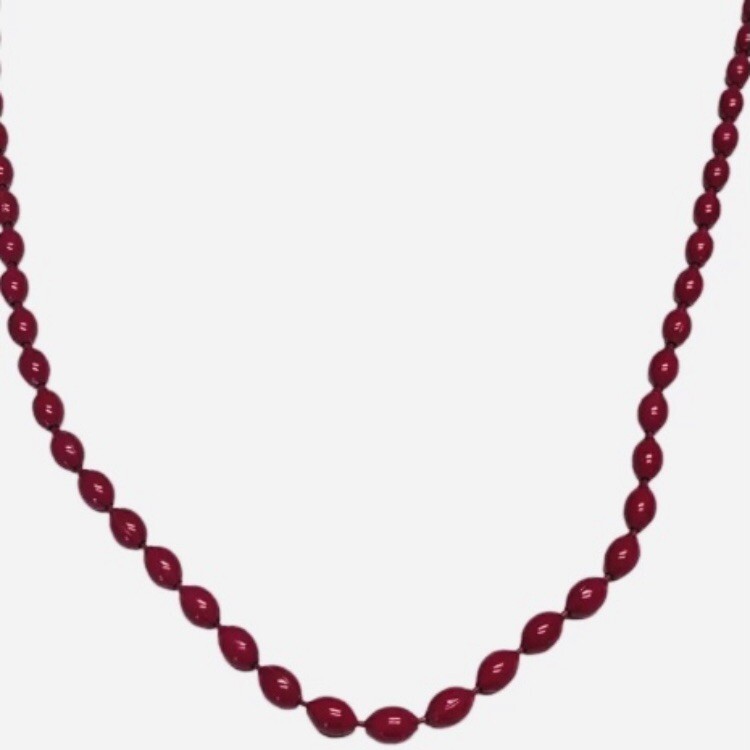 Pink Glass Beaded Necklace 25″ Summer Grannycore Cottagecore Trendy