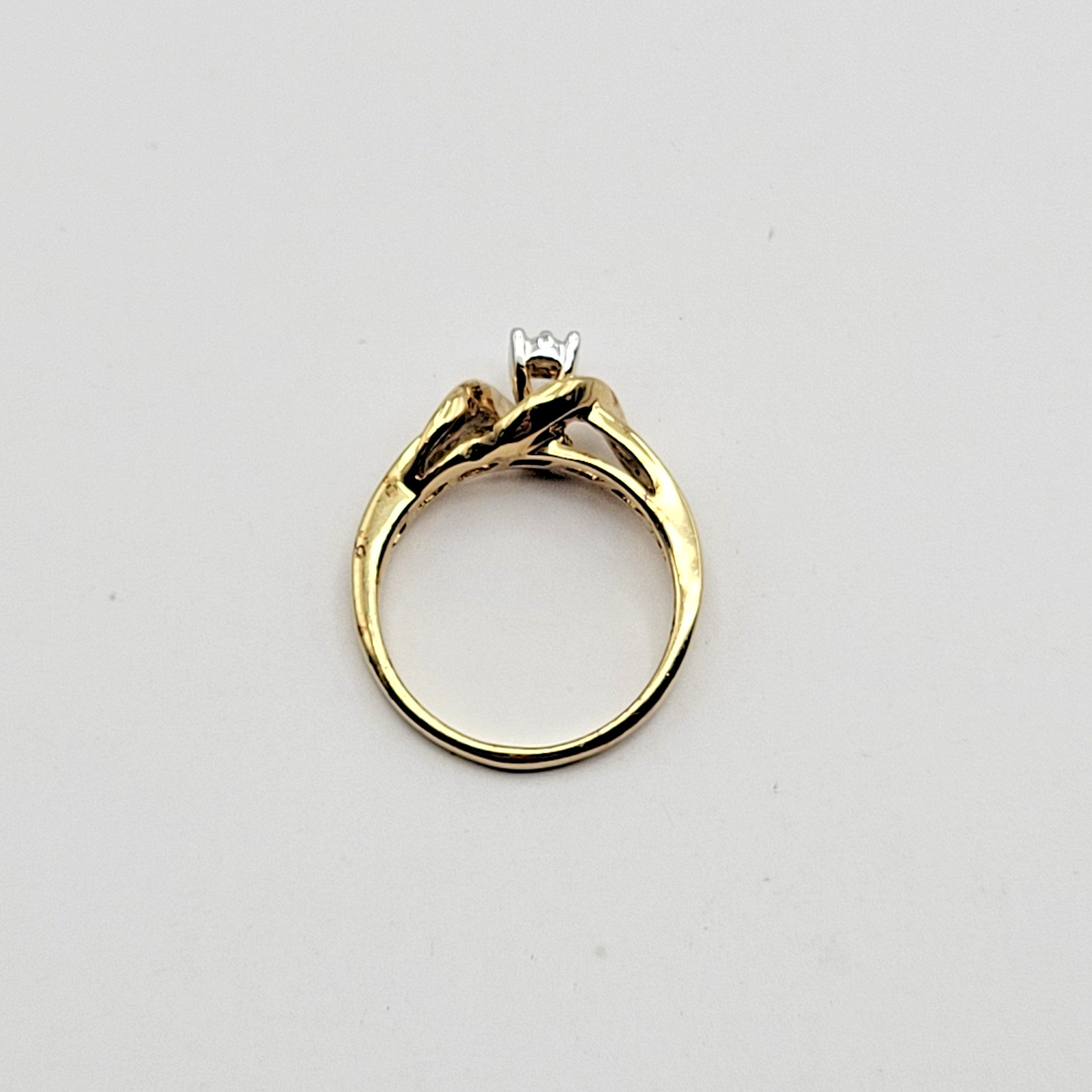 Vintage Estate Sterling Silver Genuine Diamond Engagement Ring ~ Size 6.75