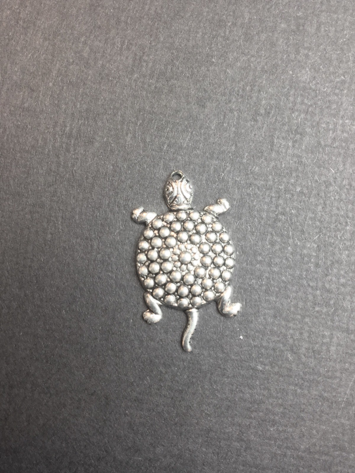 48454 – 3 Pc Turtle Charm Brass Jewelry Finding Matte Silver Ox