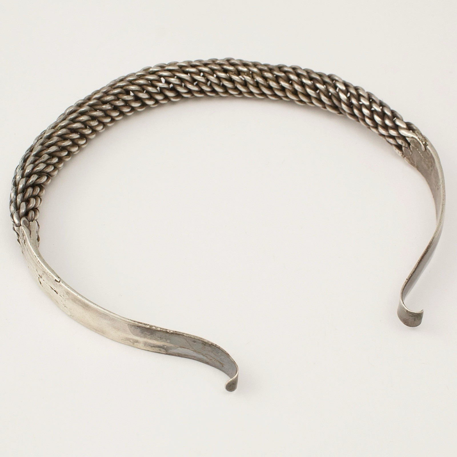 Antique Southeast Asian Silver Choker Necklace Hill Tribe Neck Ring