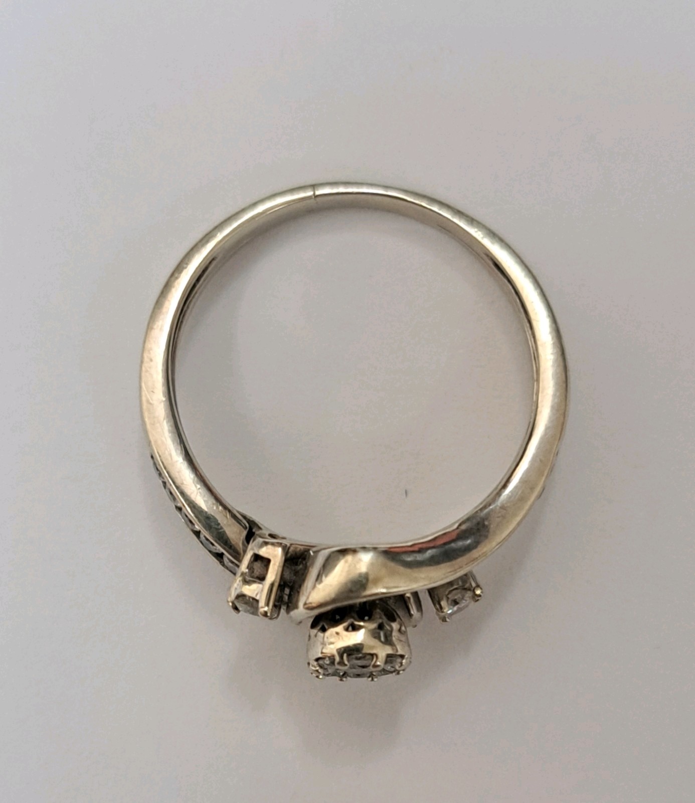 1/3 Kt Cluster Diamond, 29 Diamonds, Engagement Ring, White Gold, Cert Of Auth.
