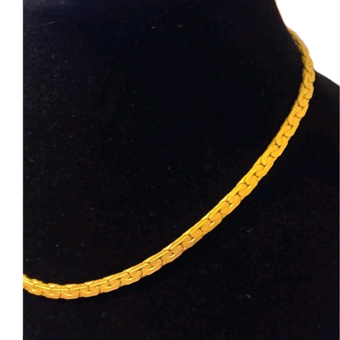 Vintage Gold-Filled Curb Chain Necklace 18 in Spring Ring Closure No Stone
