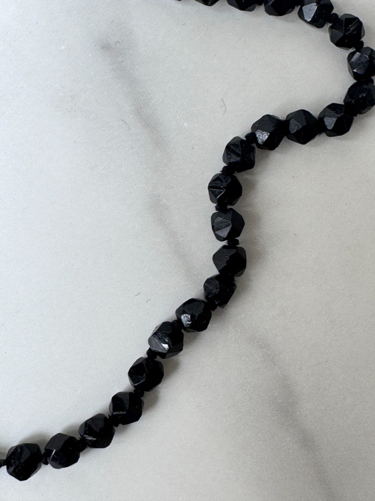 Antique Victorian Black Jet Mourning Fancy Bead ROPE Necklace, Repair NEEDED