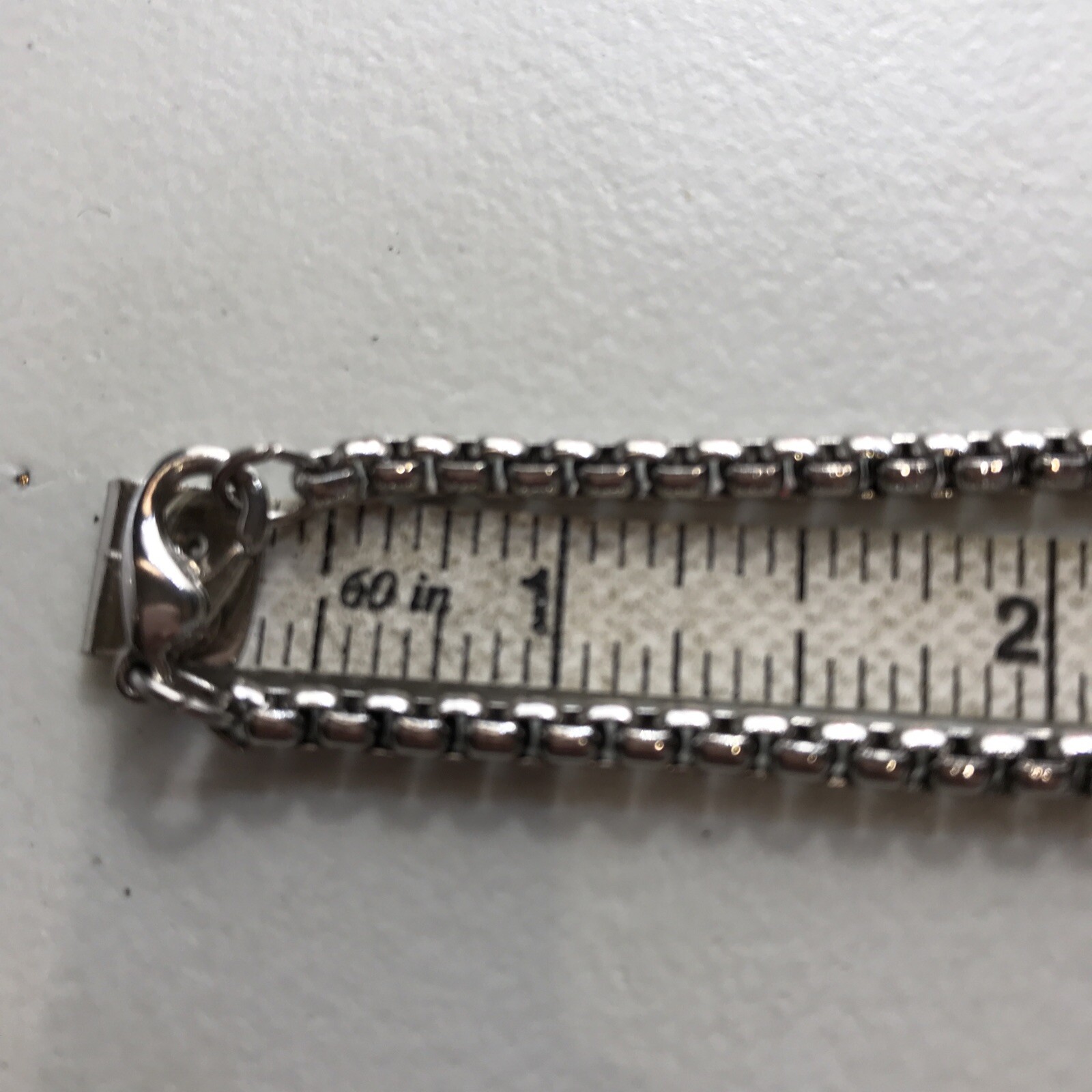 Vintage 4mm Silver tone 36″ Rolo Box Chain Necklace