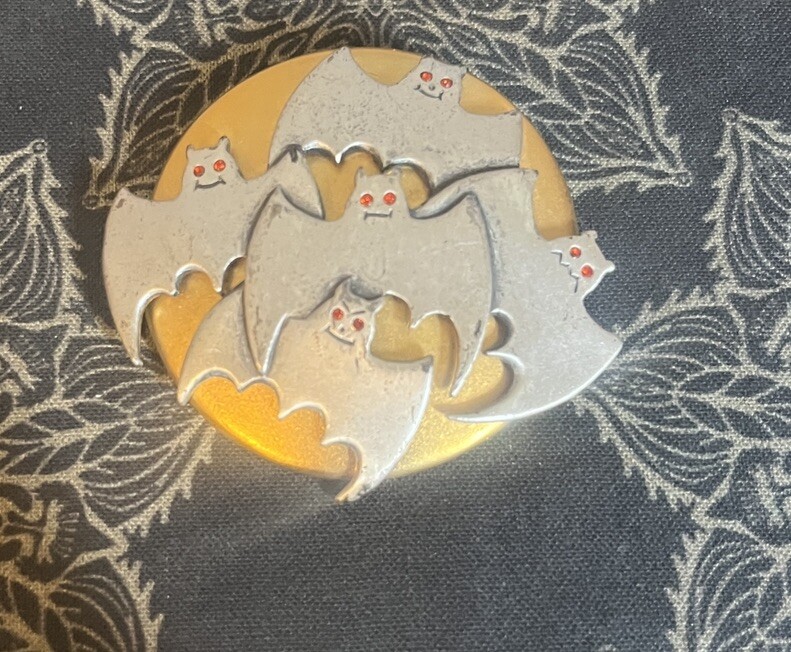Halloween Creepy Creatures Bat Red Eyes Pin
