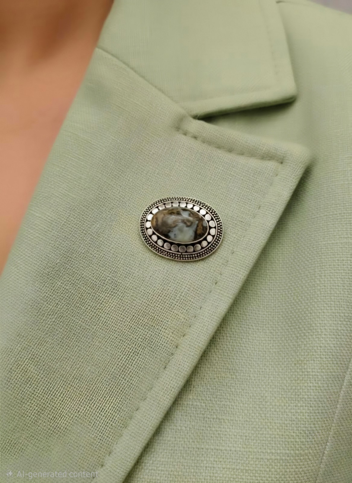 Sweet Little Moss Agate Pin Pendant