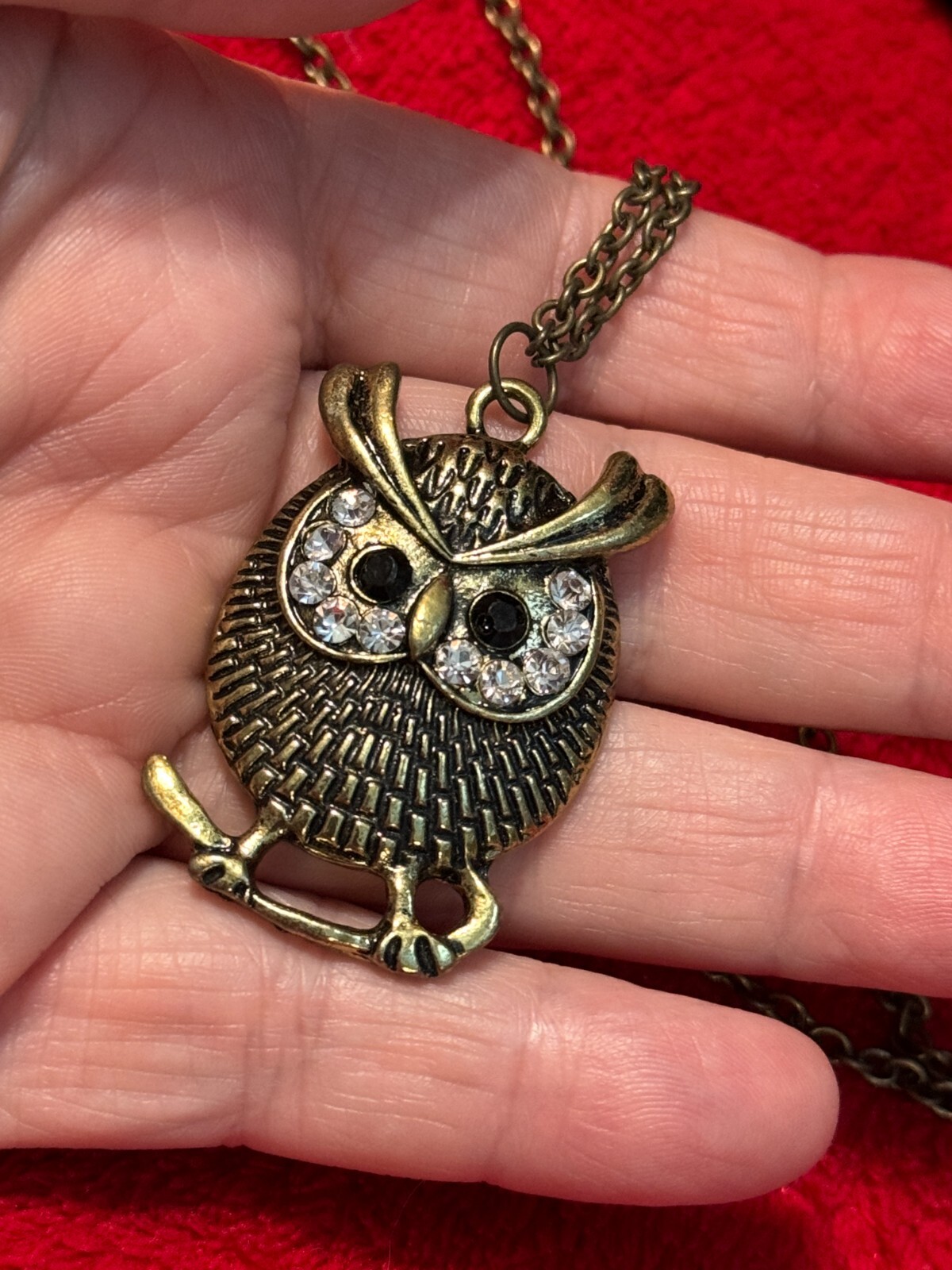 Antique Bronze Color Chain with an Owl Pendant
