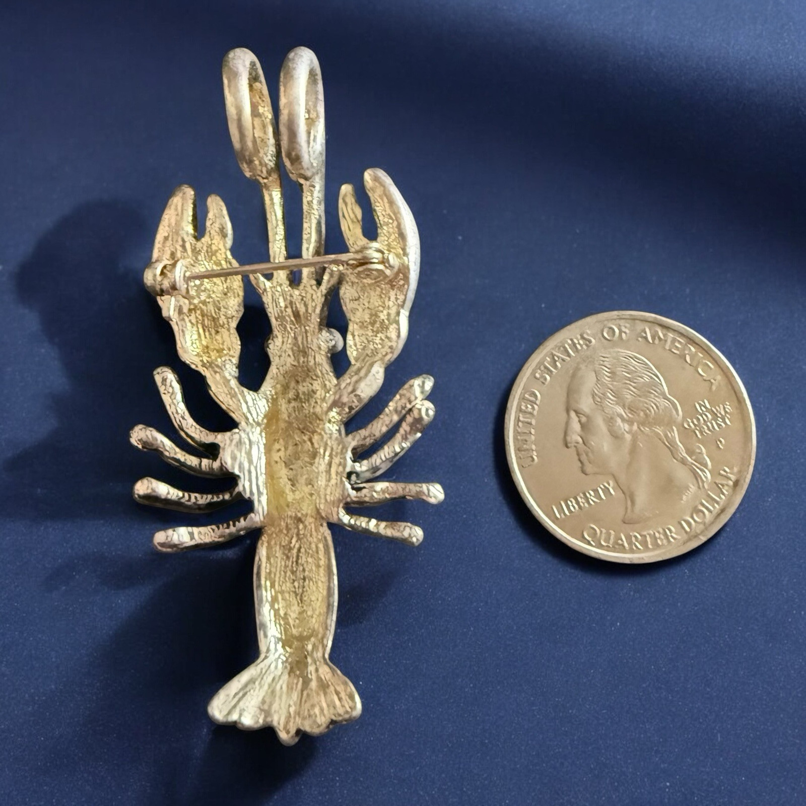 Silver Tone Lobster Brooch Pendant Vintage Nautical Sea Life Jewelry
