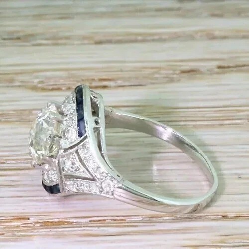 5.20Ct Art Deco Vintage Style Lab Created Diamond Wedding 14K White Gold FN Ring