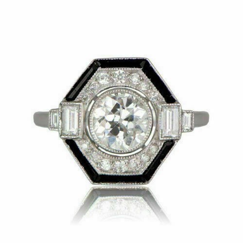 2.50 Ct White Diamond Art Deco Vintage Engagement Ring 925 Sterling Silver