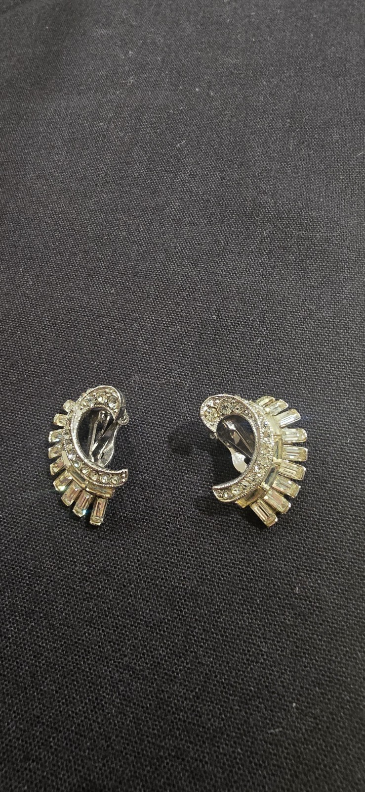 Bogoff Clip On Rhinestone Earrings
